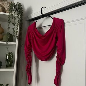 SHEIN Vibrant Red Draped Blouse